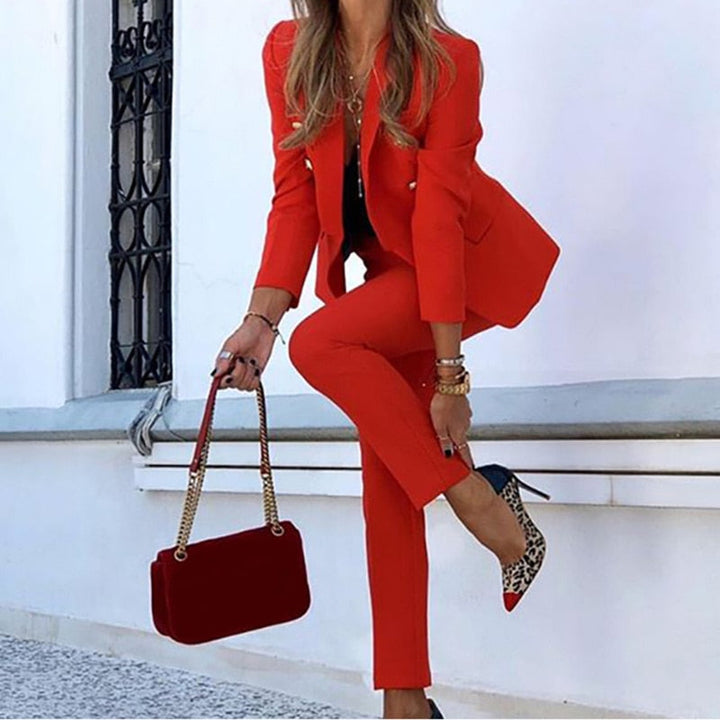 Womens Suit Jacket and Pants Set Tailored Fit