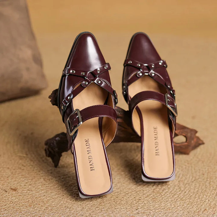 Womens Slingback Shoes Genuine Leather