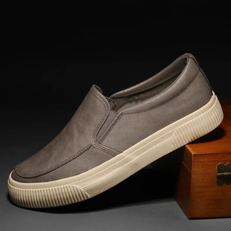 Mens Leather Loafers Slip-On Classic Fit