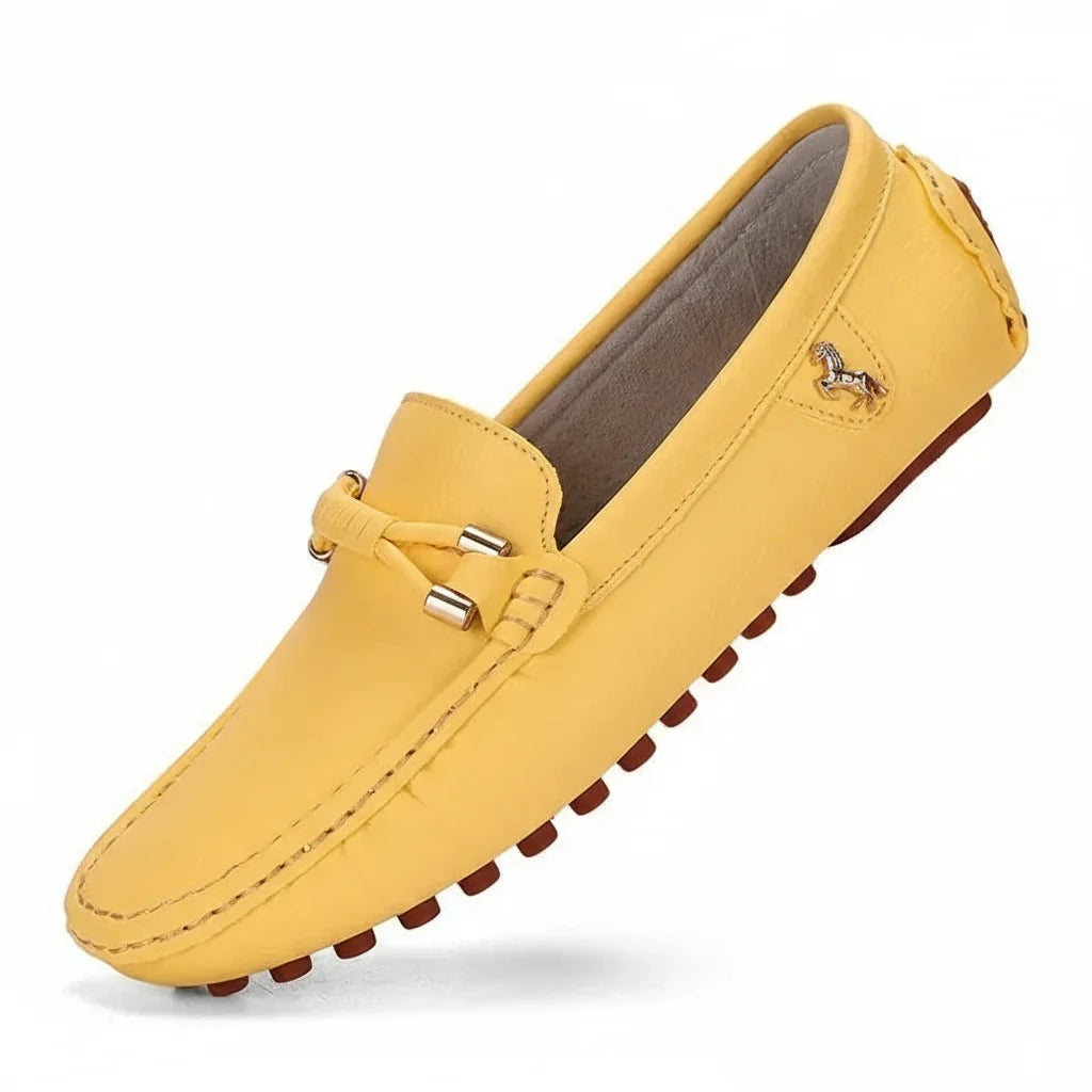 Mens Slip-On Moccasin Shoes Genuine Leather