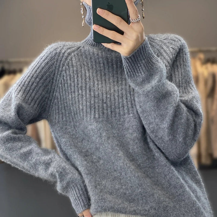 Womens Wool Crew Neck Sweater Soft Fit