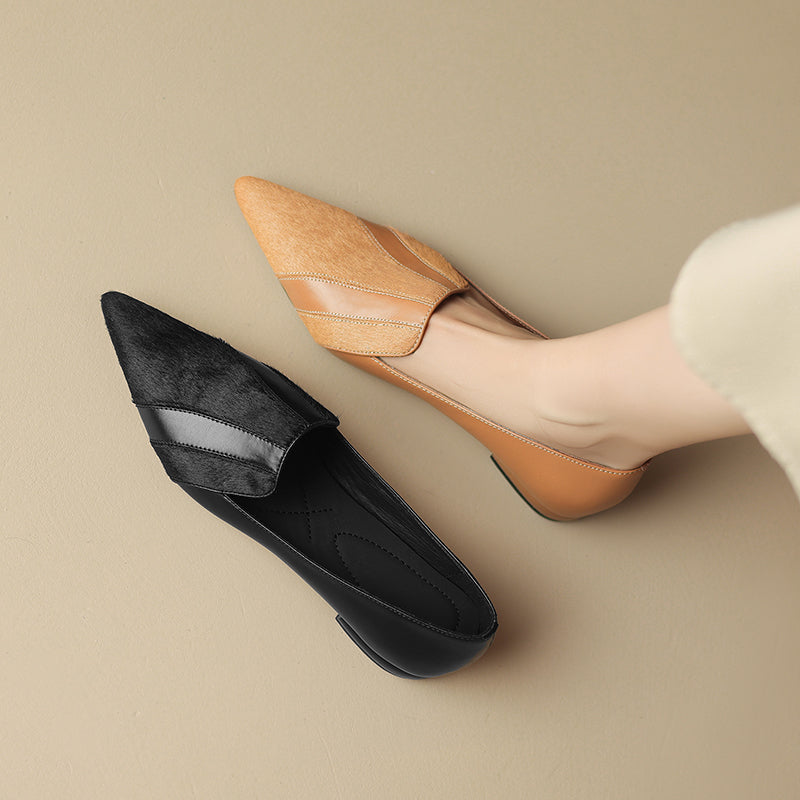 Womens Flats Genuine Leather Slip-On Style