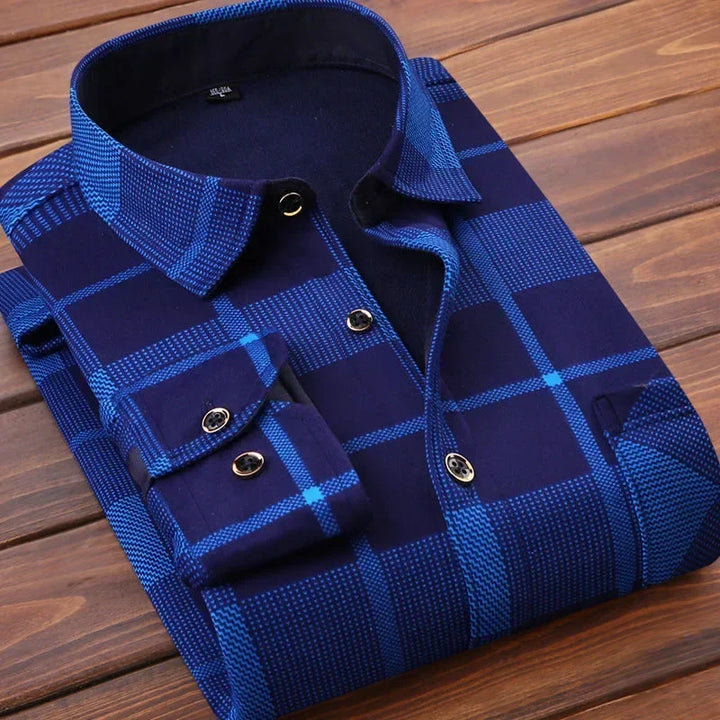 Mens Flannel Shirt Fleece Lined Warm Relaxed Fit