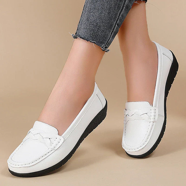 Mens Leather Slip-On Loafers Large Size