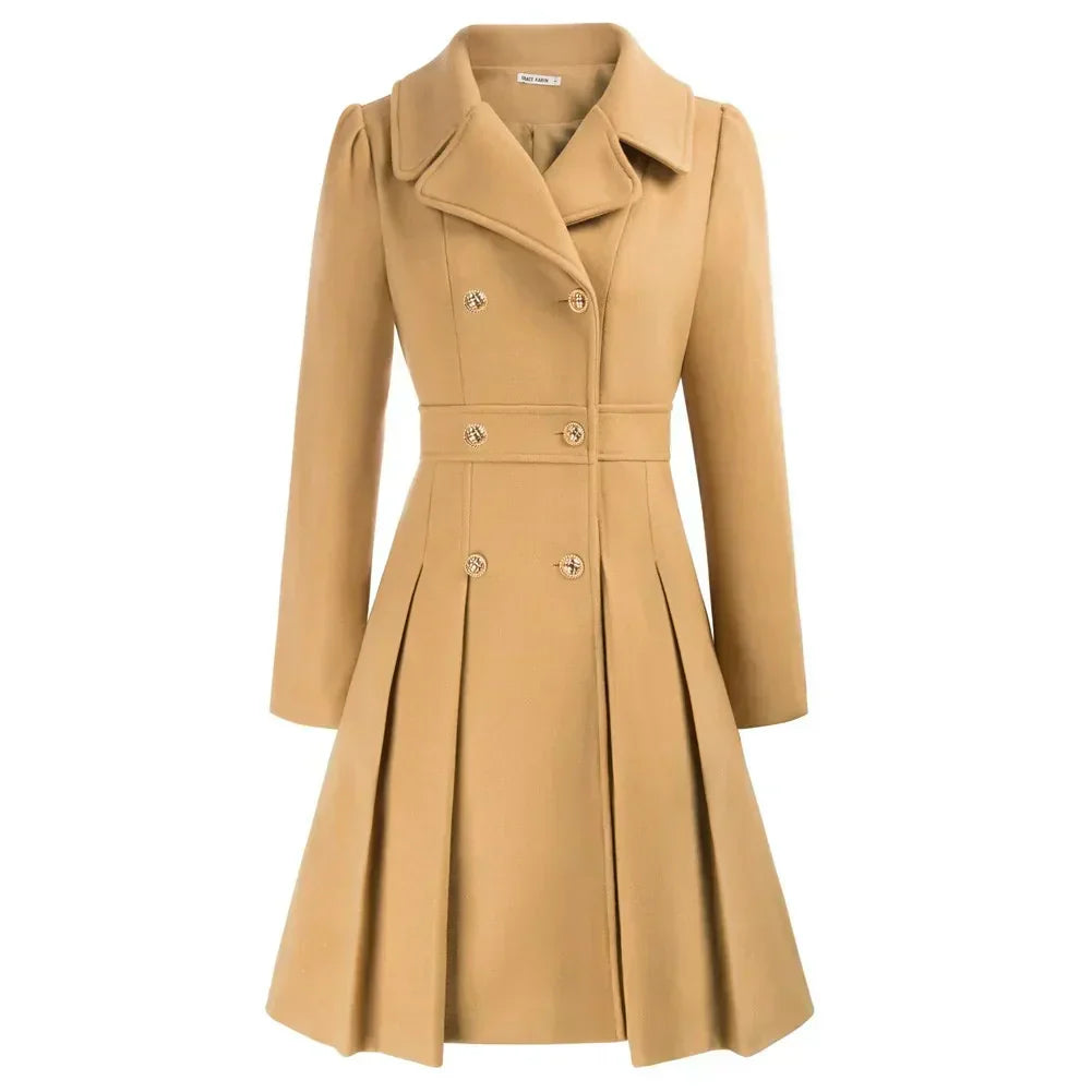 Womens Wool Peacoat A-Line Stylish Fit