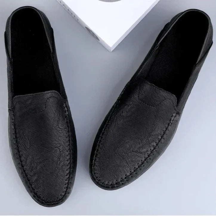 Mens Leather Loafers Slip-On Classic Fit