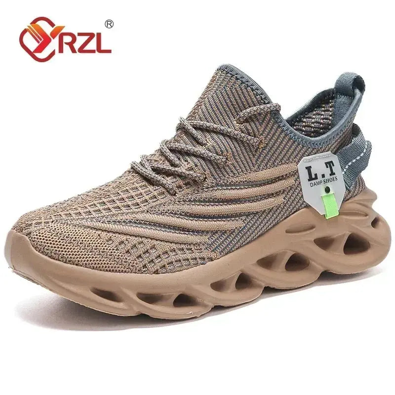 Mens Running Sneakers Breathable Mesh Shock Absorbing Sole