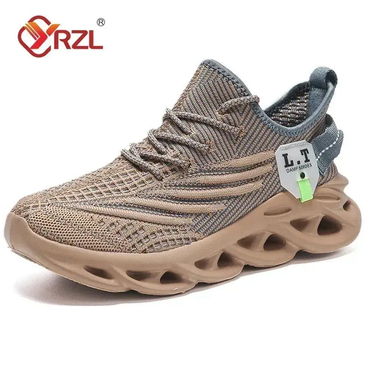 Mens Running Sneakers Breathable Mesh Shock Absorbing Sole