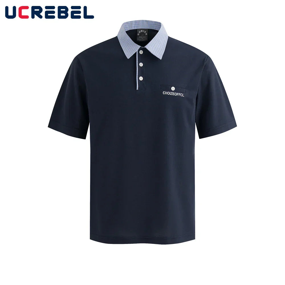 Mens Polo Shirt Embroidered Casual Short Sleeve - BritishMode
