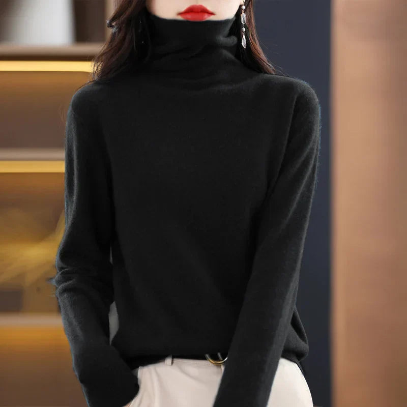 Womens Crew Neck Sweater Soft Merino Wool