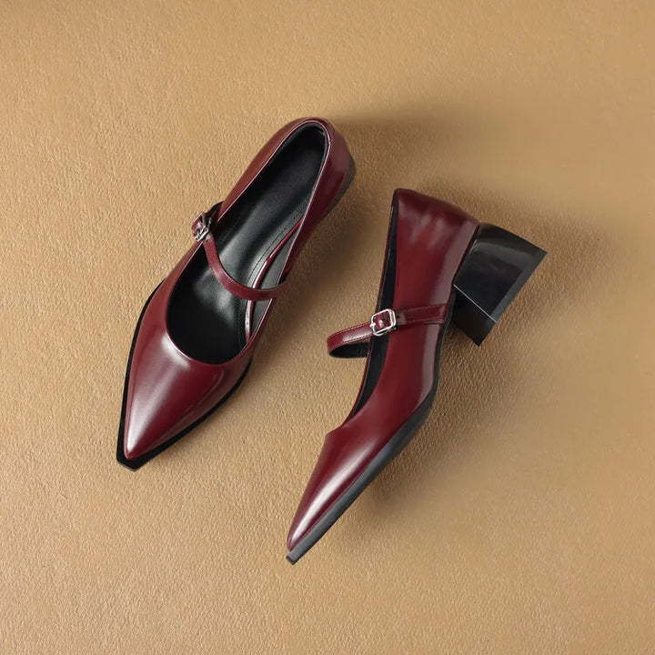 Womens Leather Heels Genuine Leather Upper