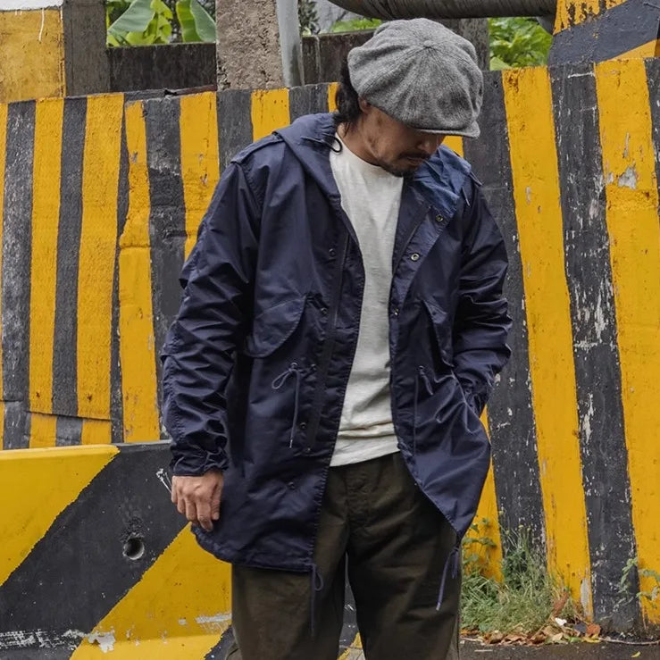 Mens Parka Jacket Waterproof Durable Windbreaker