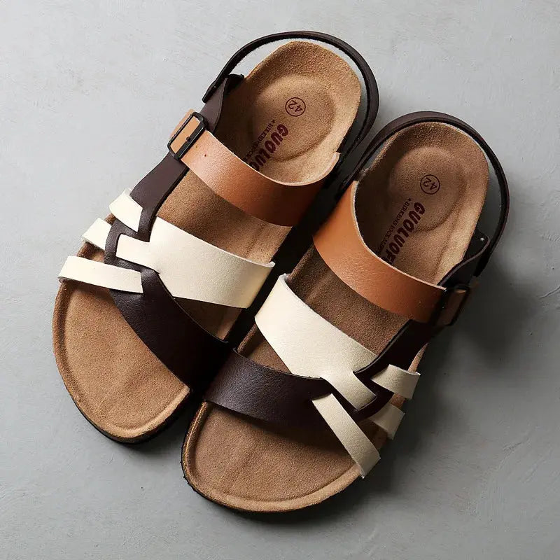 Mens Leather Sandals Sophisticated Style Comfortable Fit - BritishMode