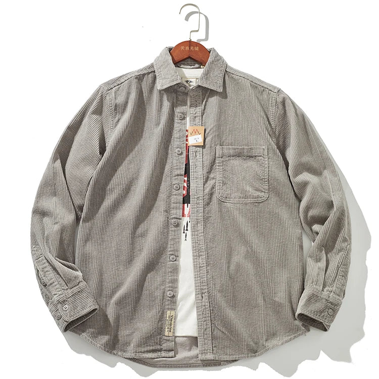 Mens Corduroy Jacket Warm Fitted Winter Coat