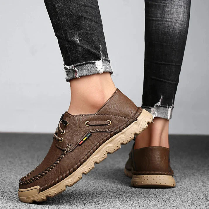 Mens Leather Shoes Genuine Leather Slip-On