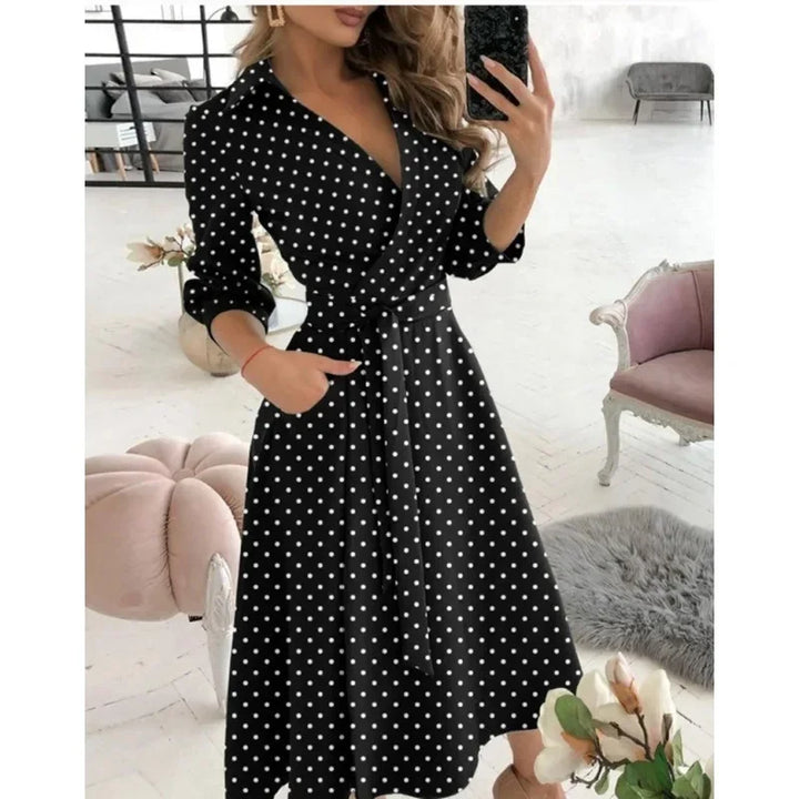 Womens Wrap Dress Long Sleeve Elegant Style