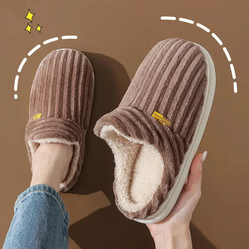 Womens Faux Fur Slide Slippers Soft Warm Indoor Shoes