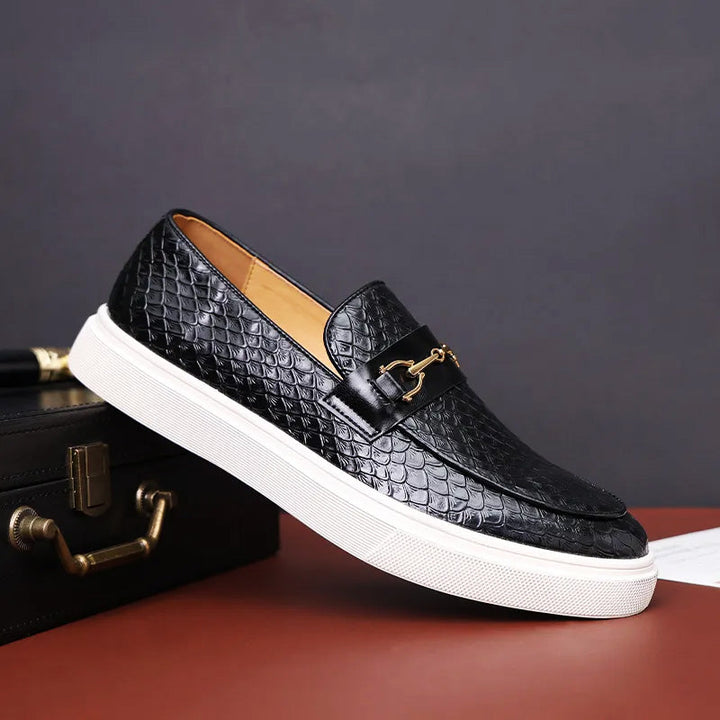 Womens Loafers Leather Slip-On