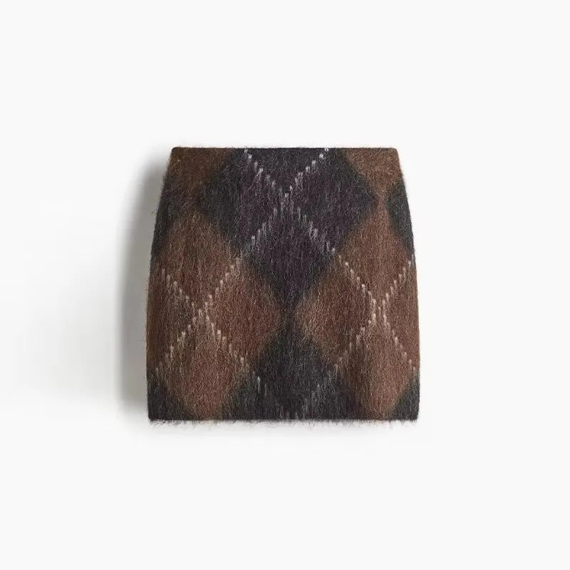 Womens Skirt with Classic Pattern Regular Fit