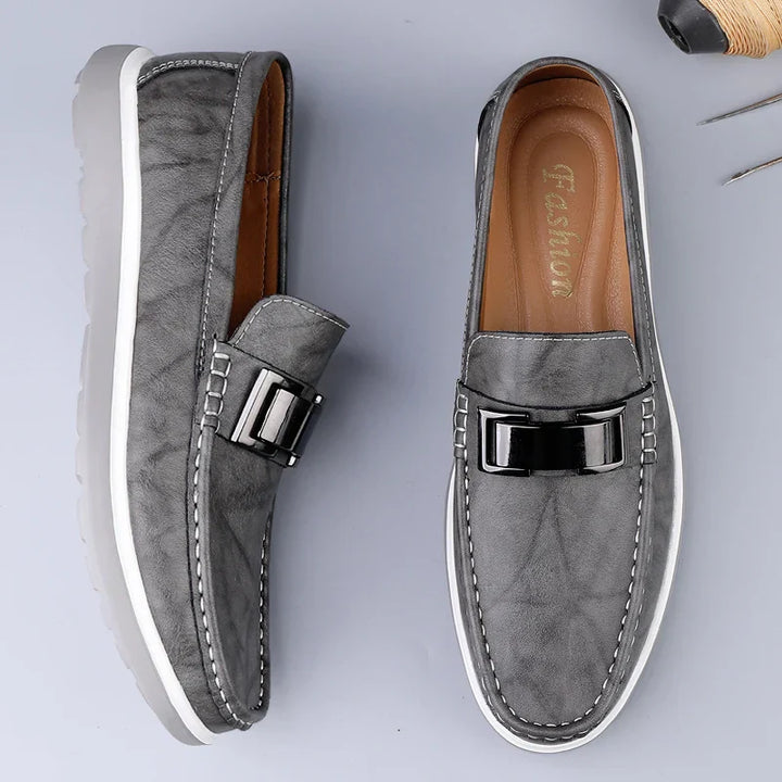 Mens Loafers Genuine Leather Slip-On