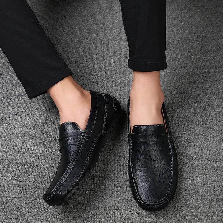 Mens Loafers Genuine Leather Slip-On