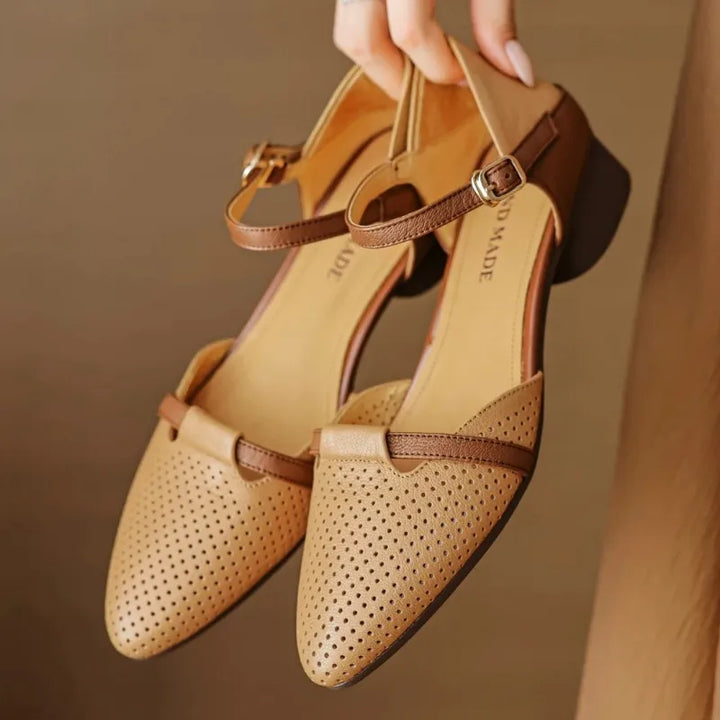 Womens Genuine Leather Heels Classic Fit