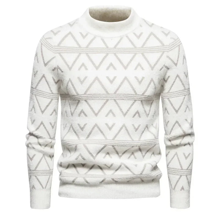Mens Faux Fur Crew Neck Sweater
