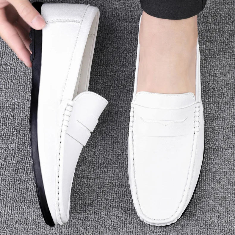 Mens Penny Loafers Leather Slip-On