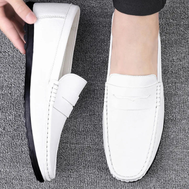 Mens Penny Loafers Leather Slip-On