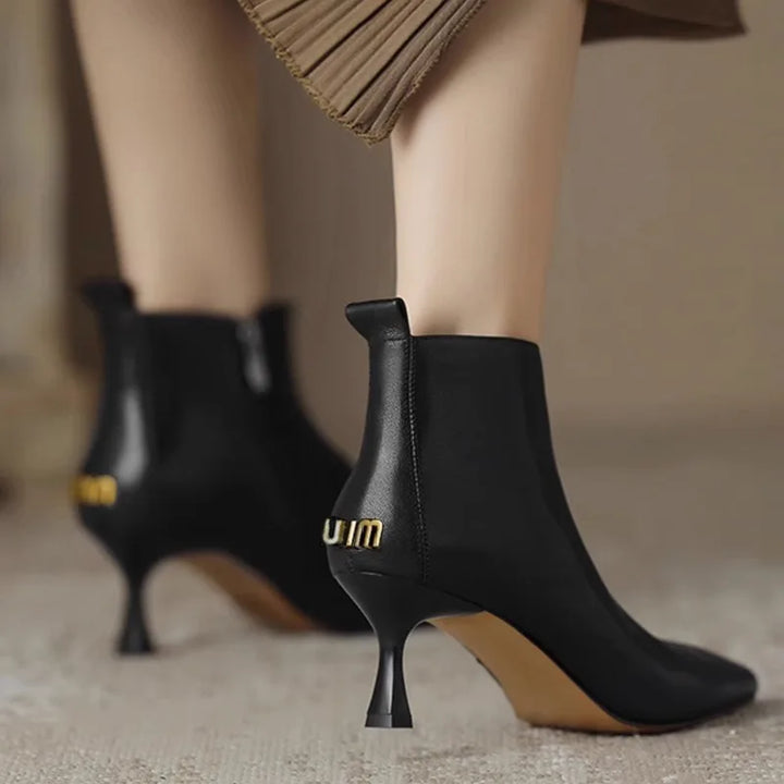 Womens Ankle Boots Suede Pointed Toe