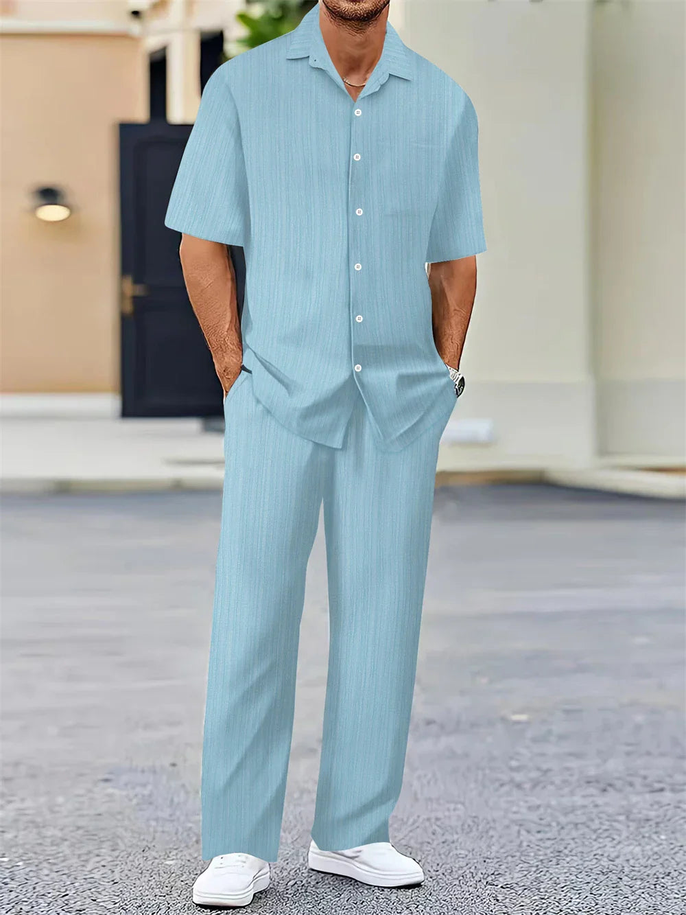 Mens Office Wear Set Lightweight Comfortable Fit