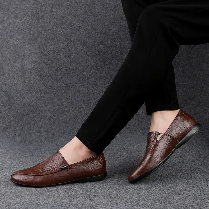 Mens Loafers Genuine Leather Slip-On