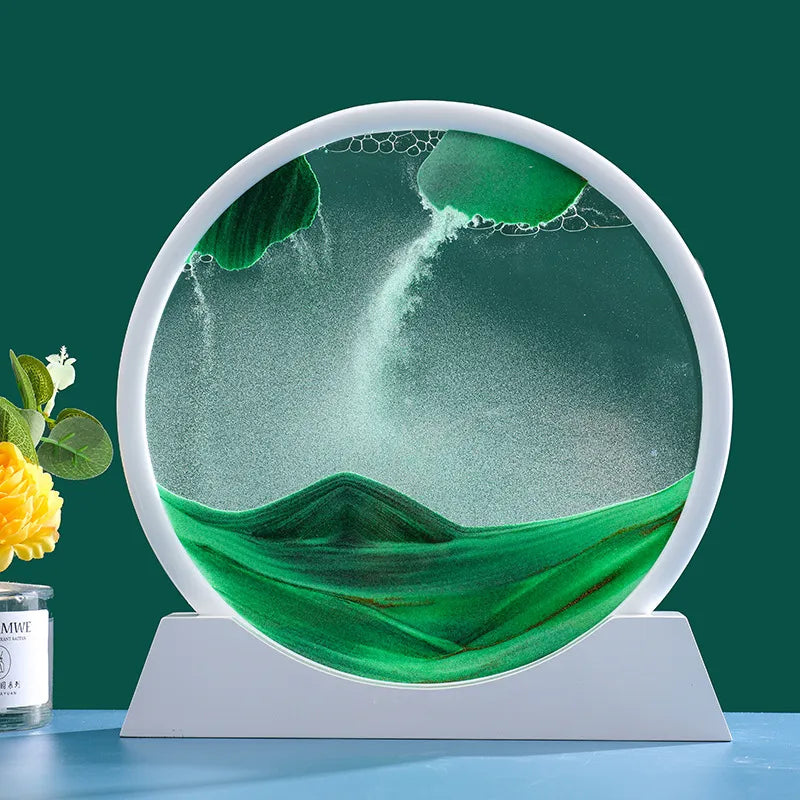 Decorative Glass Hourglass with Flowing Sand