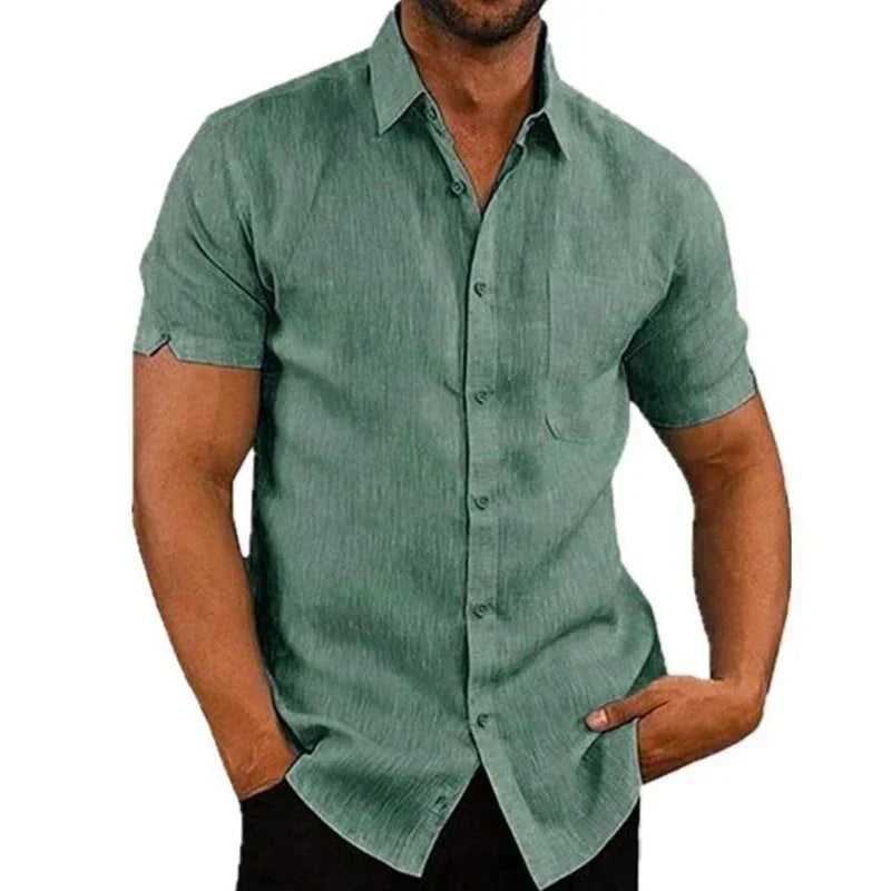 Mens Casual Shirt Breathable Summer Fit
