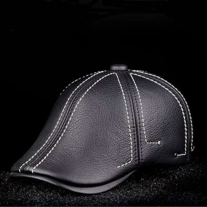 Mens Leather Beret Classic Hat