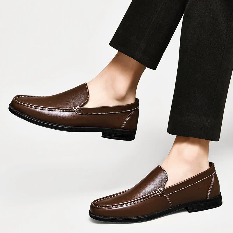 Mens Loafers Genuine Leather Slip-On