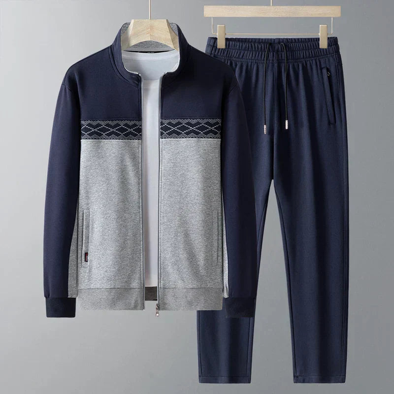 Mens Tracksuit Set Zip-Up Relaxed Fit