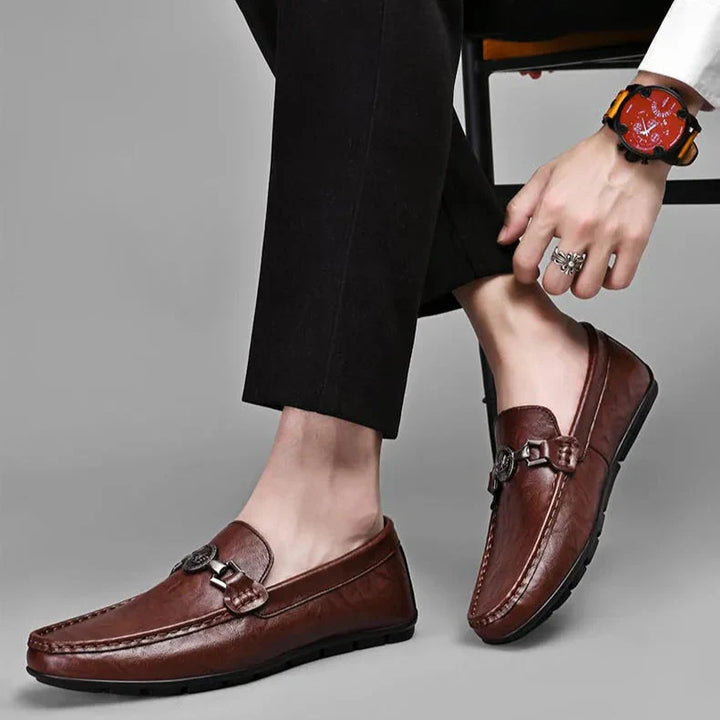Mens Loafers Genuine Leather Slip-On