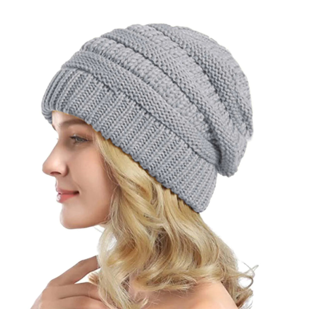 Unisex Cable Knit Hat Thick Warm Fit - BritishMode