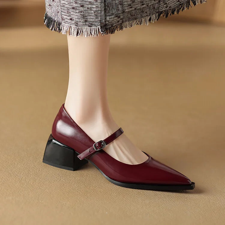 Womens Leather Heels Genuine Leather Upper