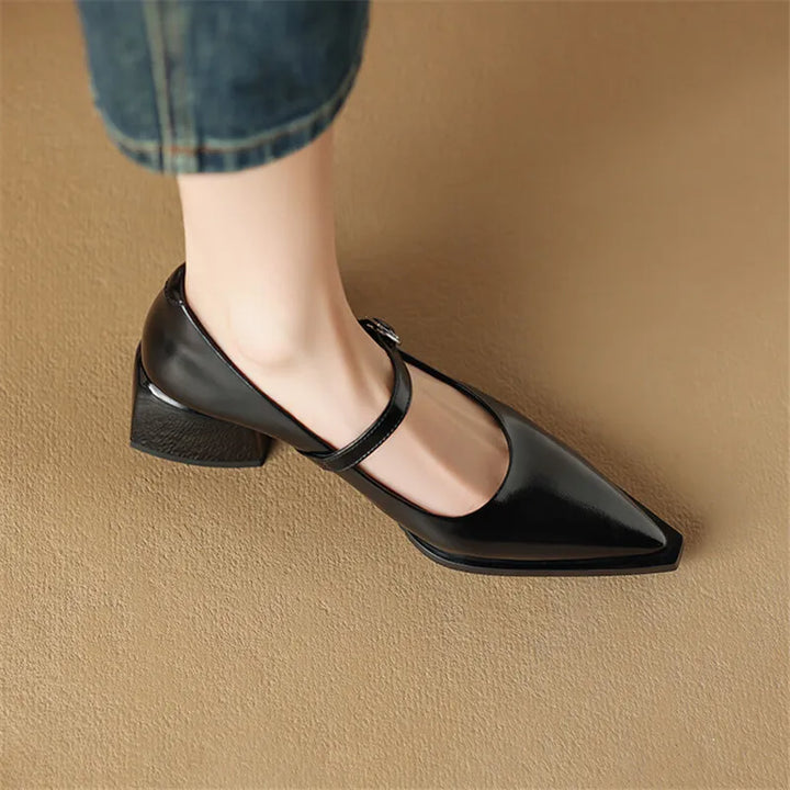 Womens Leather Heels Genuine Leather Upper