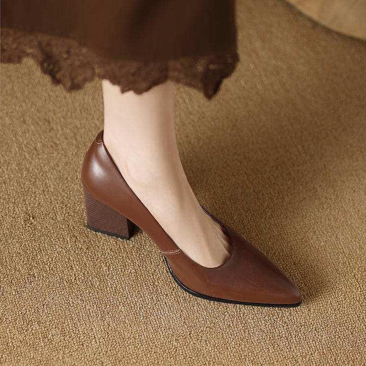Womens Heels Genuine Leather Classic Fit