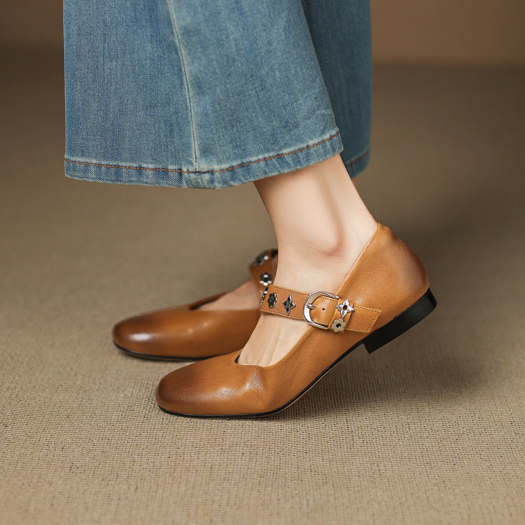 Womens Flats Genuine Leather Slip-On