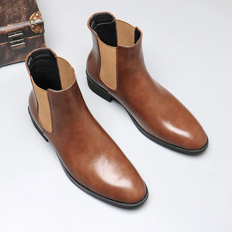 Mens Chelsea Boots Leather Ankle Fit
