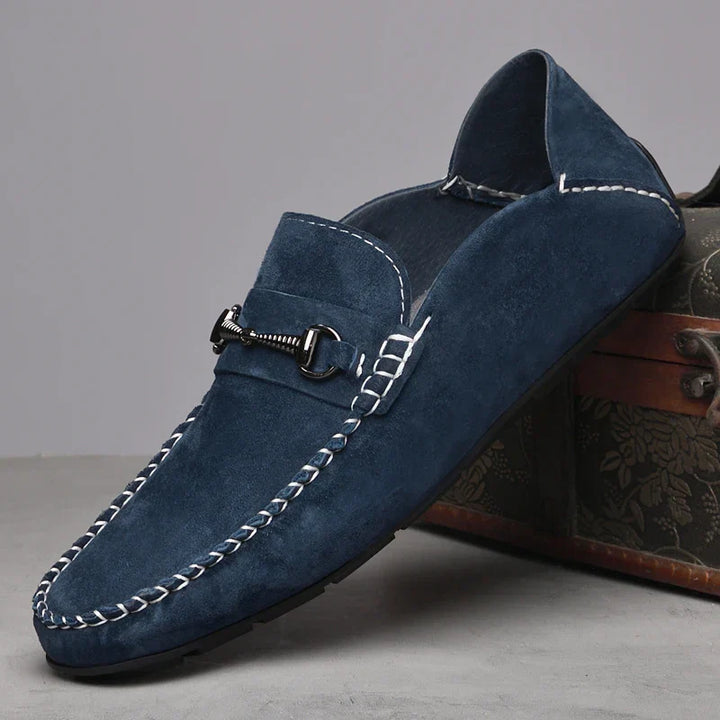 Mens Loafers Genuine Suede Slip-On - BritishMode
