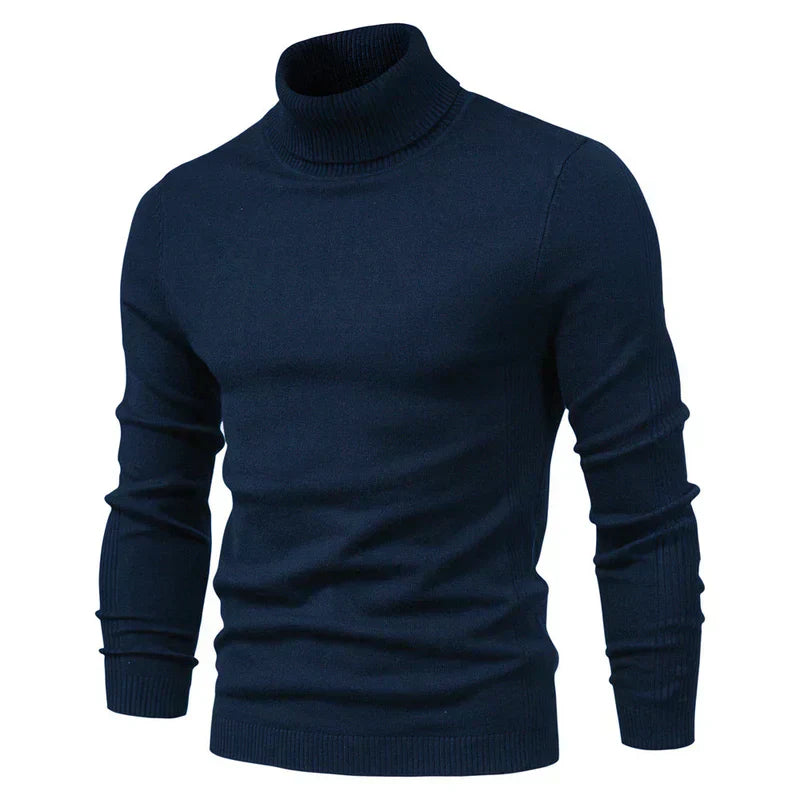 Mens Turtleneck Sweater Breathable Knit Fit