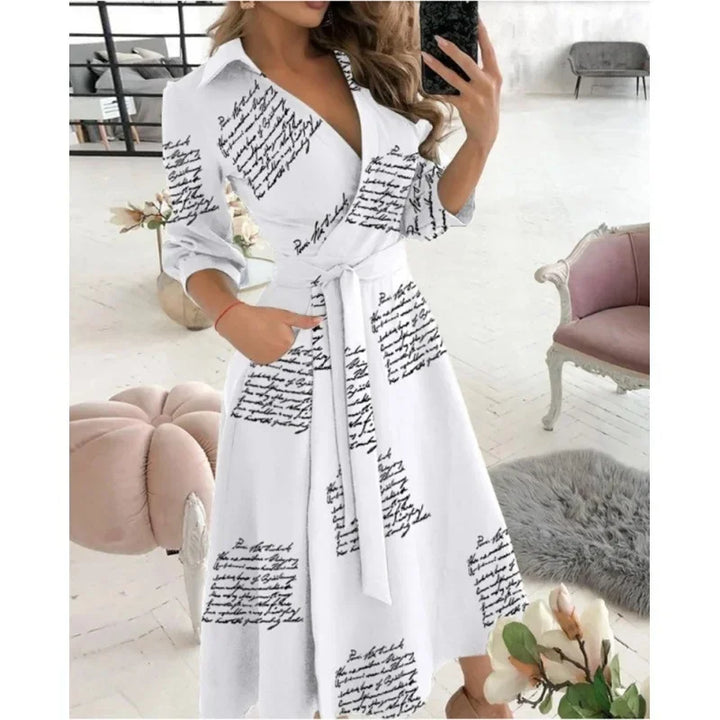 Womens Wrap Dress Long Sleeve Elegant Style