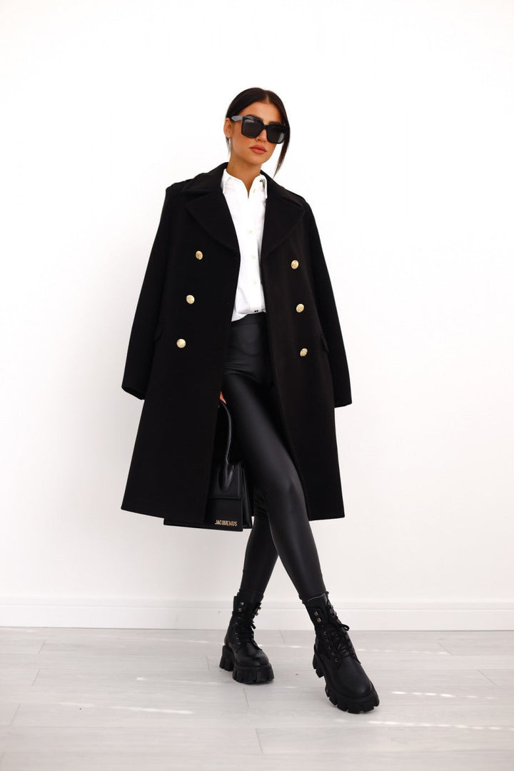 Womens Double-Breasted Coat Classic Fit - BritishMode