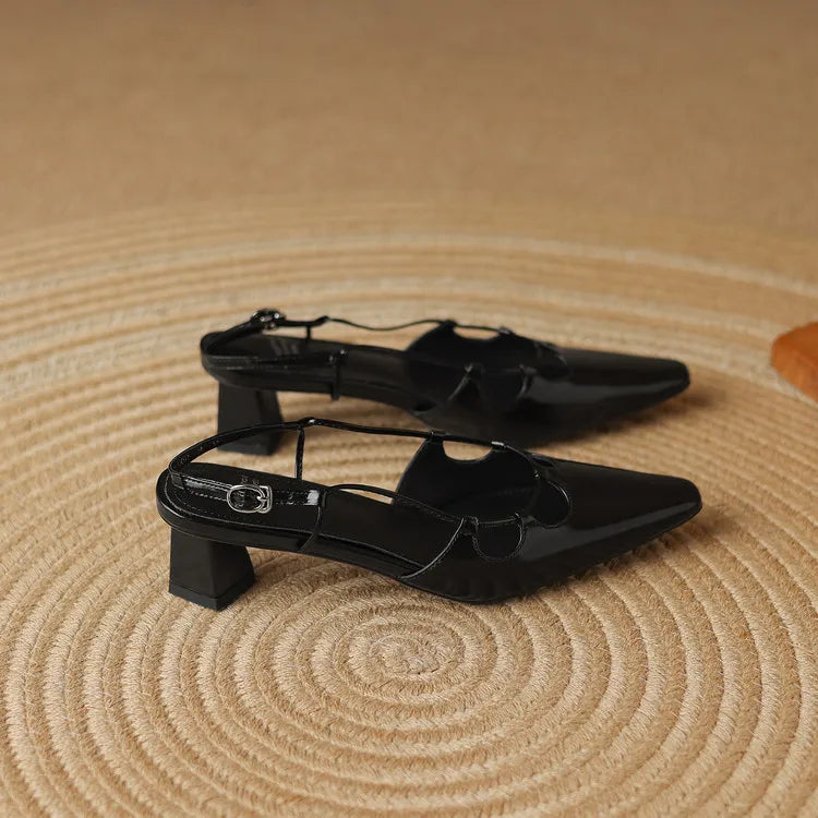 Womens Genuine Leather Slingback Shoes