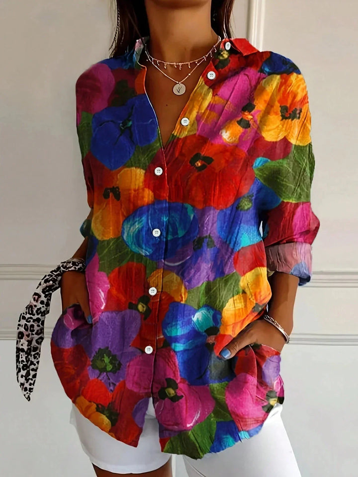 Womens Summer Blouse Lightweight Relaxed Fit